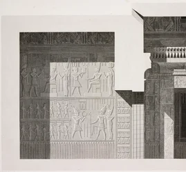 Tværsnit af det lille sydlige tempel, detalje, Karnak-tempelkomplekset, Theben, Luxor, Egypten