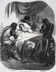 Du Guesclins død i 1380 - i "" Histoire de France"" af L.-P. Anquetil