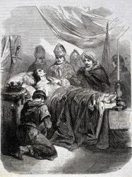 Saint Louis død i Palæstina i 1270 - i "" Histoire de France"" af L.-P. Anquetil