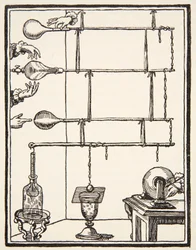 Descarges electriques dan lai rarefie, 1753, kopi af Boris Mestchersky (d.1957) illustration fra Histoire de la Nation Francaise, Sciences, bind I & II, af Gabriel Hanotaux (1853-1944), 1924 (lith)