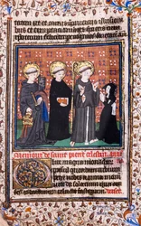 Hengiven i bøn foran Saint Pierre Célestin, Saint Benedict og Saint Francis