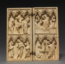 Diptykon: Scener fra Kristi lidenskab og efterliv, ca. 1330-1350