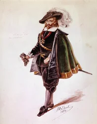 Don Salluste kostume til Victor Hugos Ruy Blas. Tegning af Albert af 1872. Victor Hugo House, Paris.