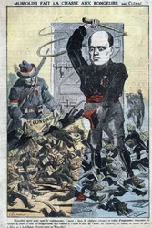 Duce Benito Mussolini jager de organer og selskaber, der starter statsbudgettet