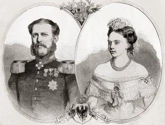 Hertug William af Mecklenburg-Schwerin og hans hustru prinsesse Frederica Wilhelmina Louise Elisabeth Alexandrine af Preussen, fra 