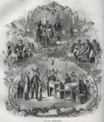 Folkeskoler i Frankrig i det 19. århundrede - Stik i »Ny nationalencyklopædi« af Maurice La Charest - 1870