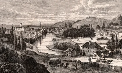 Epinal - Lorraine - indgravering i "La France illustrée: geografi, historie, statistisk administration" af V.A. Malt-Brown. 1884