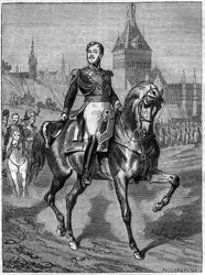 Ridesportræt af general Jean Rapp (1771-1821) - Jean comte Rapp General francais (1772 -1821) - i "History of the Empire following the history of the consulat" af Adolphe Thiers -1879 - privat samling