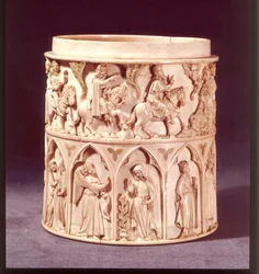 Eukaristikrukke, der forestiller Magi og Bebudelsen, fra Citeaux