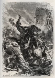 Eudes (Odon) (860-898), frankernes konge, leder kampen mod normannerne og forsvarer sejrrigt Paris (860-887) - Eudes (852-898) i kamp mod normannerne - "Frankrigs historie fortalt til mine børnebørn”” - af Francois Guizot - 1872-1876