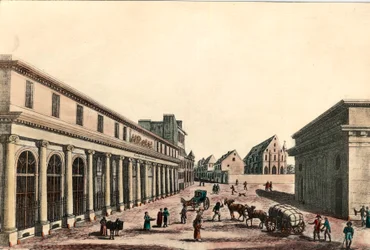 Udvendigt billede af lægeskolen i Paris under konsulatet (1799-1804). Indgravering af det 19. århundrede. Privat samling.
