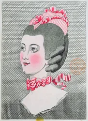 Modeplade fra LArt de la Coiffure de Dames, af Sieur Legros, udgivet i Paris 1767