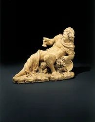 Figur af Bacchus tilbagelænet med et glas vin, ca. 1770