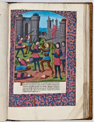 Første jødisk-romerske krig i Jerusalem, 70 e.Kr. (håndfarvet tryk)