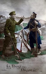 Første Verdenskrig: "Flaget" postkort 1914 (foto)