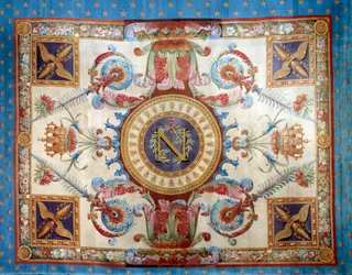 Første imperium: tæppe til tronsalen i Palais des Tuileries fremstillet af sæbefabrikken. Sol 7,80 x 6,40 m. 1809 Malmaison, musee du chateau