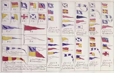 Flag brugt på havet til kommunikation, ca. 1900