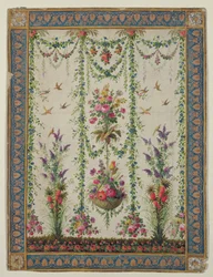 Blomster og en hængende kurv