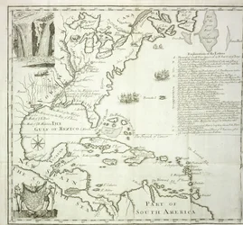 Folding map of the North American Atlantic coast, 1714dani