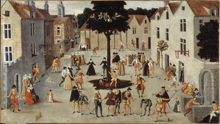 Folkefest omkring et træ, ca. 1560 (olie)