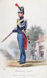 Foot Gendarme, graveret af Villain, c.1830