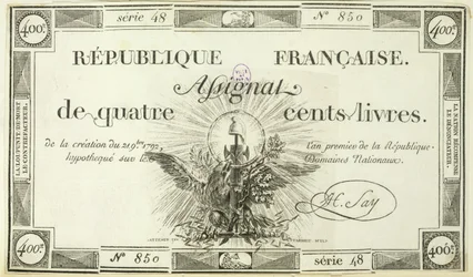 Fire hundrede livre seddel, 21. september 1792