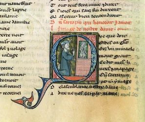 Fr.1533 f.100v Saracensk konverteret af et billede af Jomfruen, fra La Vie Nostre Dame