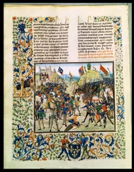 Fr 2643 f.165v Slaget ved Crecy fra Hundredårskrigen, fra Froissarts Chronicle, 24. august 1346