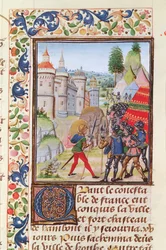 Fr 2643 f.410 Belejringen af Brest i 1373, fra Froissarts Chronicle