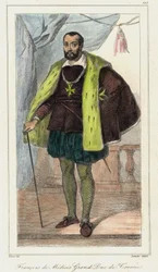 Francesco de Medici (Francis de Medicis), storhertug af Toscana (1541 - 1587) far til Maria af Medici. Gravering 1800-tallet.
