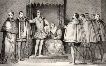 Francois II (1544-60) fortæller de parlamentariske deputerede, at hertugen af Guise og kardinalen vil regere staten, fra 