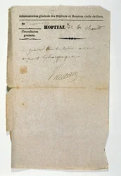 Gratis recept fra Hopital de la Charite, Paris, 7. marts 1837