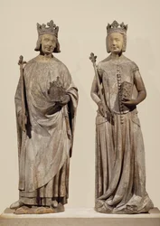 Den franske kong Charles V og Jeanne de Bourbon (sten)