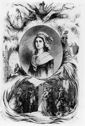 Fransk revolution: portræt af Charlotte Corday, v.1793.