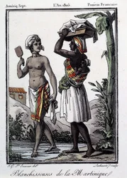 Franske kolonier: hvidtemidler fra Martinique til Vestindien. Stik fra 1805. Chartres, Museum of Fine Arts