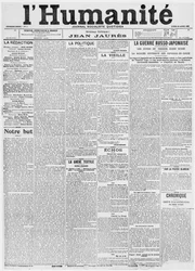 Forside, første nummer af avisen LHumanite, 18. april 1904 (trykt papir)