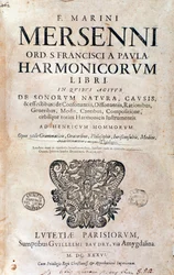 Forsidebillede af Harmonie universelle af Marin Mersenne