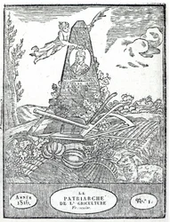 Frontispice til en landbrugsalmanach med et portræt af Olivier de Serres (1539-1619) 1816