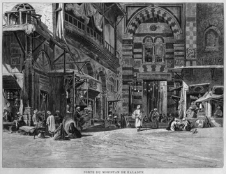Porten til Biwaristande Qalawim, fra LEgypte, af Georg Moritz Ebers, 1881