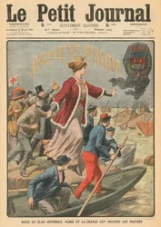 Gavmildhed fra byen Paris og Frankrig til at redde ofrene for oversvømmelserne, illustration fra 
