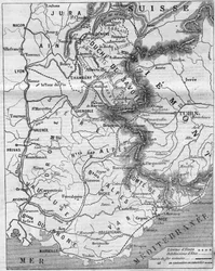 Geografisk kort over Duche de Savoie og greven af Nice