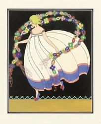 Girl Dancing with a Double Garland, pub. 1920dani