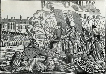 Glorværdige og mindeværdige kampe i juli 1830 i Paris Rådhusdistrikt - Revolution de 1830 - Kampene i juli 1830 i Paris.