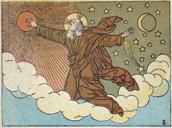 Gud: 4. skabelsesdag - i "" Hellig Historie i 120 billeder"", red. Maison de la Bonne Presse, Paris