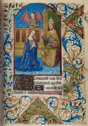 H/L-3-3, fol. 80r, Jomfruens kroning, fra en tidebog til brug i Paris, midten af 15. århundrede