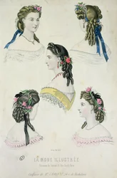 Frisurer af Monsieur Croisat, fra La Mode Illustrée, 1865