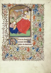Manuskript 69 f.48r, Jesu Fødsel, fra Timebogen af ​​"Mesteren af ​​Jacques de Besançon"
