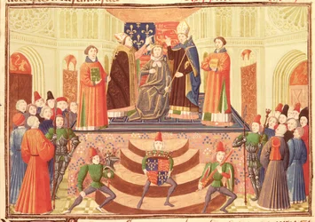Harl 4380 f.186v Kroningen af Henrik IV (1367-1413), fra Froissarts Krønike, bd. IV