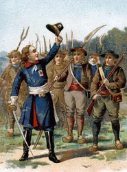 Henri du Vergier, greve af La Rochejaquelein (eller Verger de La Rochejacquelein) (1772-1794), høvding solgt. Han har en markør på brystet.
