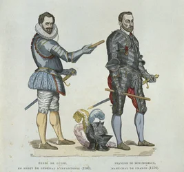 Henri af Guise (1549-88) og Francois de Montmorency (1530-79), fra en gravering fra tiden